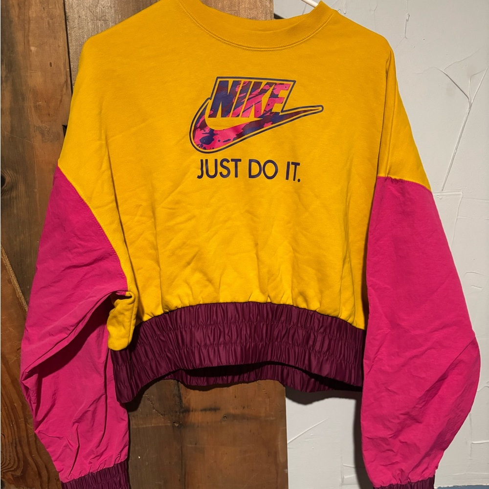 Nike Colorful Yellow and Pink Crewneck